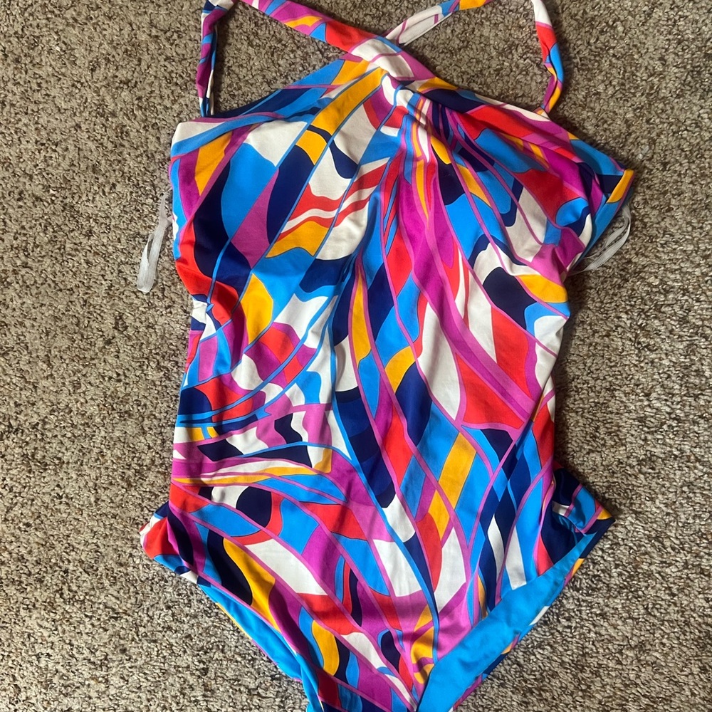 Trina Turk Multicolor One-Piece Swimsuit - Blue, Pink, Yellow, White
